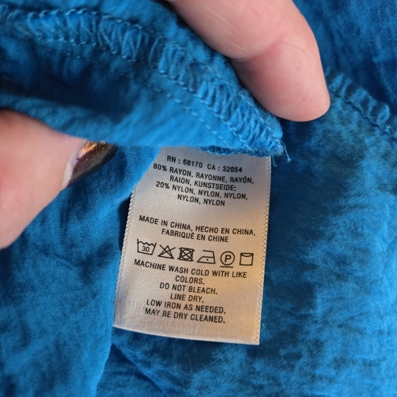 Maeve Anthropologie sz M bright blue off shoulder spaghetti strap top - Picture 7 of 10